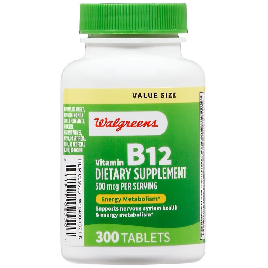 slide 1 of 1, Walgreens Vitamin B12 500 mcg Tablets, 300 ct