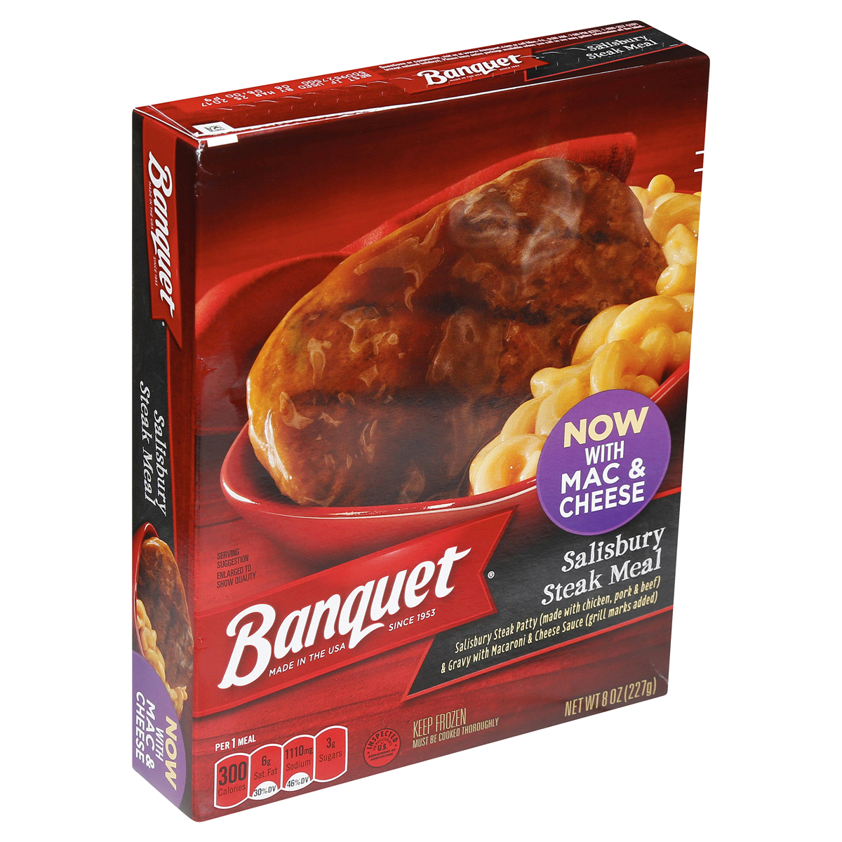 slide 2 of 8, Banquet Salisbury Steak Meal, 8 oz
