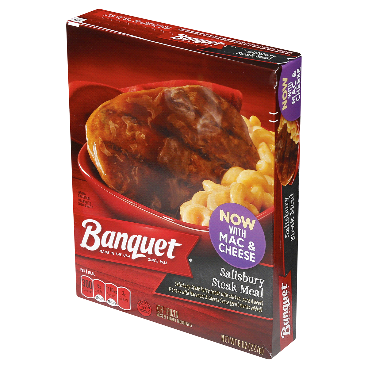 slide 8 of 8, Banquet Salisbury Steak Meal, 8 oz