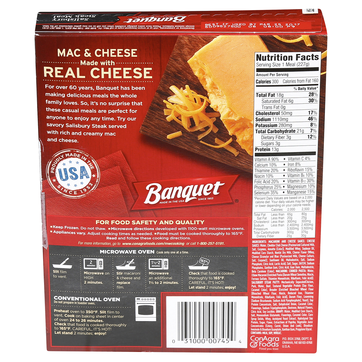 slide 5 of 8, Banquet Salisbury Steak Meal, 8 oz