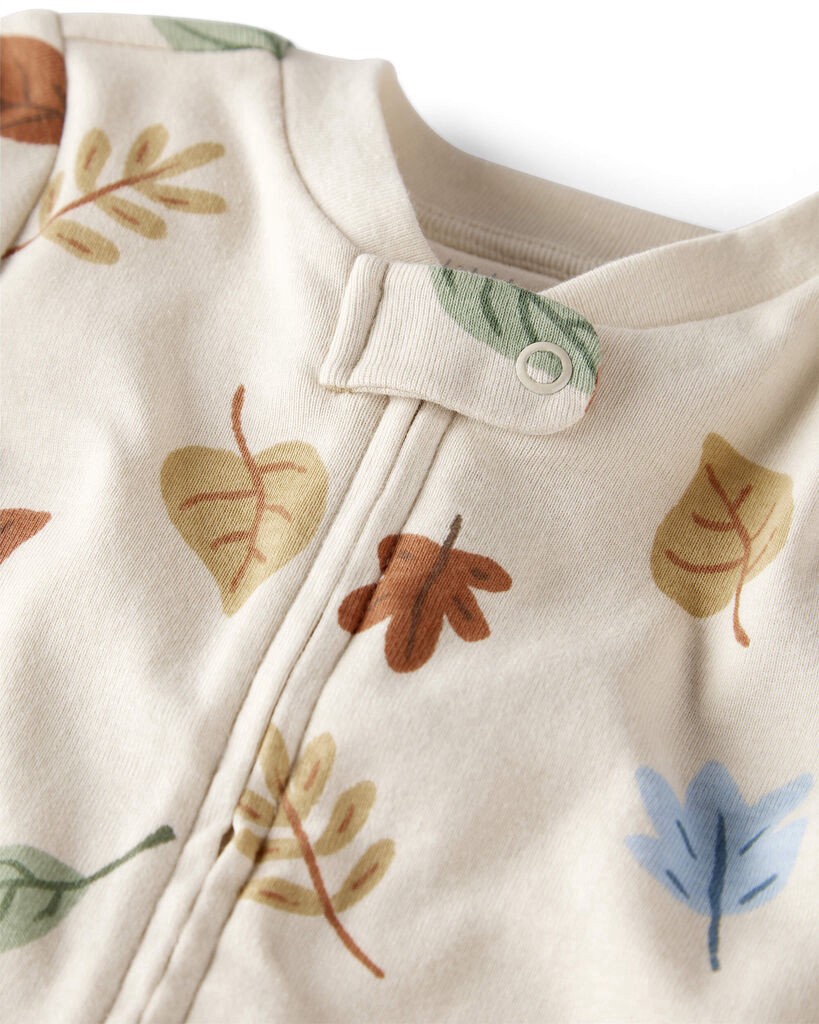 slide 3 of 3, Littleplanet Baby Organic Cotton Sleep & Play Pajamas in Autumn Leaves Print Autumn Leaves 3M, 1 ct
