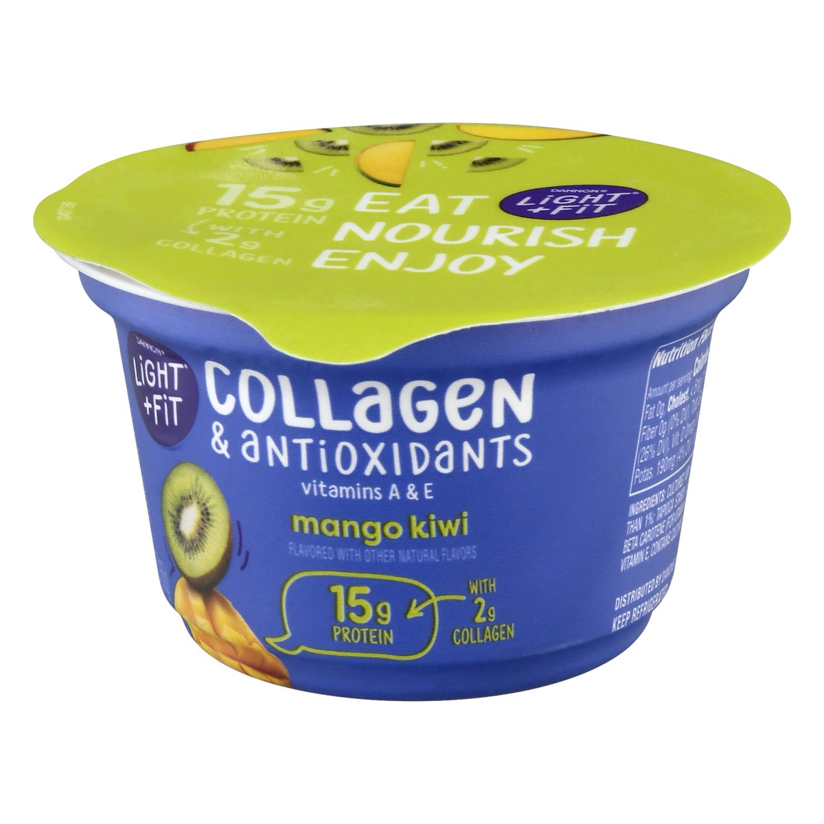 slide 2 of 10, Light + Fit Dannon Light + Fit Icelandic Style Nonfat Yogurt with Collagen & Antioxidants, Mango Kiwi, 5.3oz, 5.3 oz