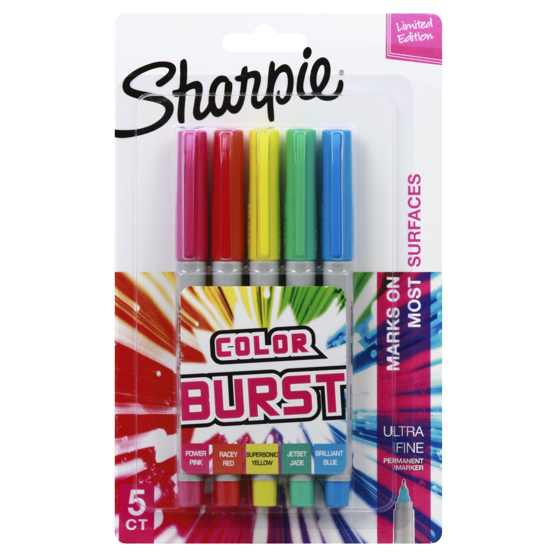 slide 1 of 1, Sharpie Ultra Fine Color Burst Permanent Markers, 5 ct