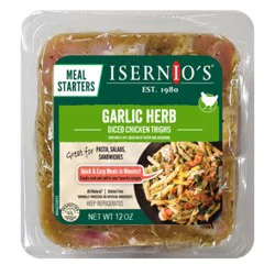 Isernio's Diced Garlic Herb Chicken Thighs 12 oz