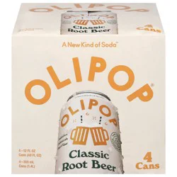 Olipop Classic Root Beer Prebiotic Soda - 4ct/12 fl oz Cans