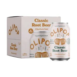 Olipop Classic Root Beer Prebiotic Soda - 4ct/12 fl oz Cans