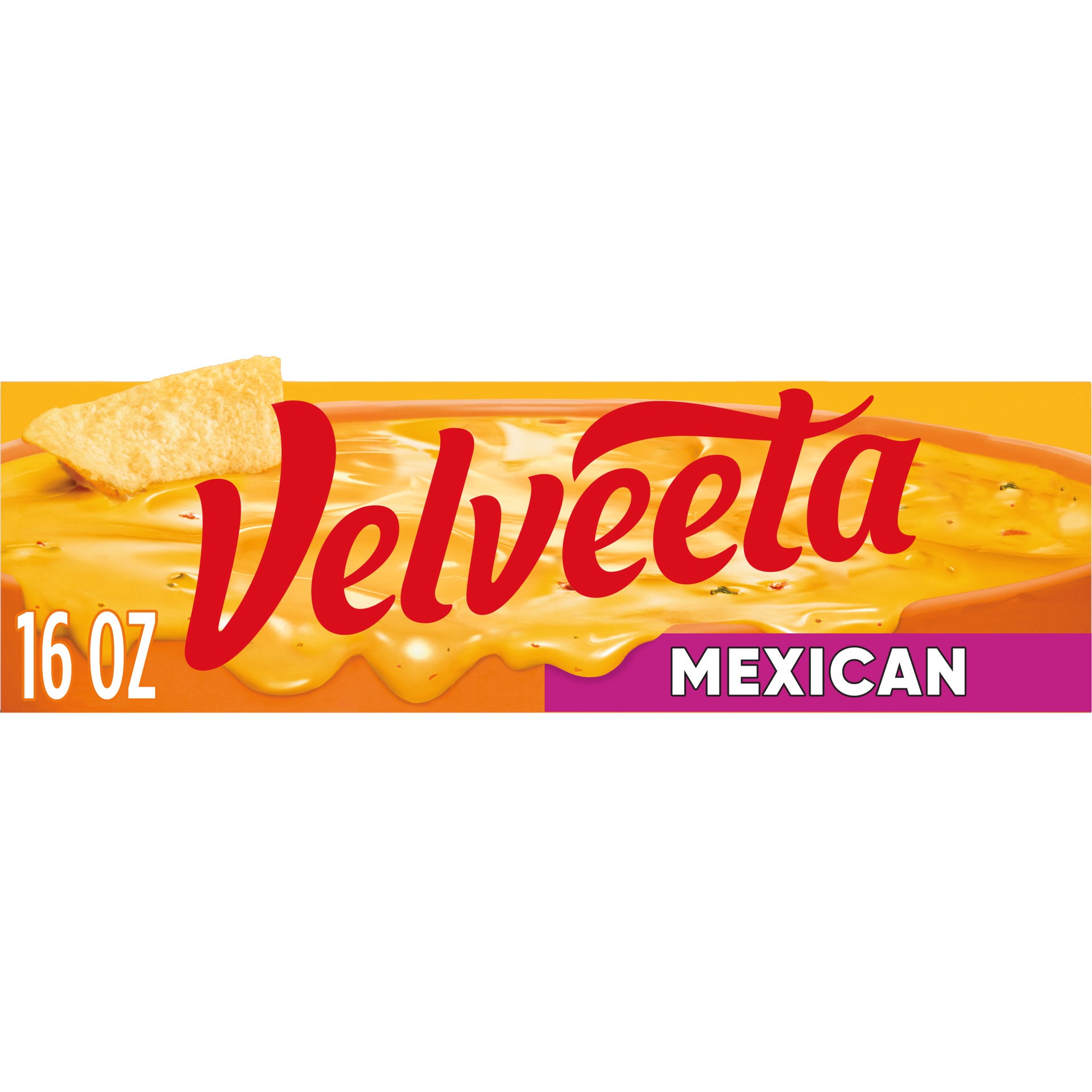 slide 1 of 6, Velveeta Mexican Pasteurized Recipe Cheese Product with Jalapeno Peppers Block, 16 oz