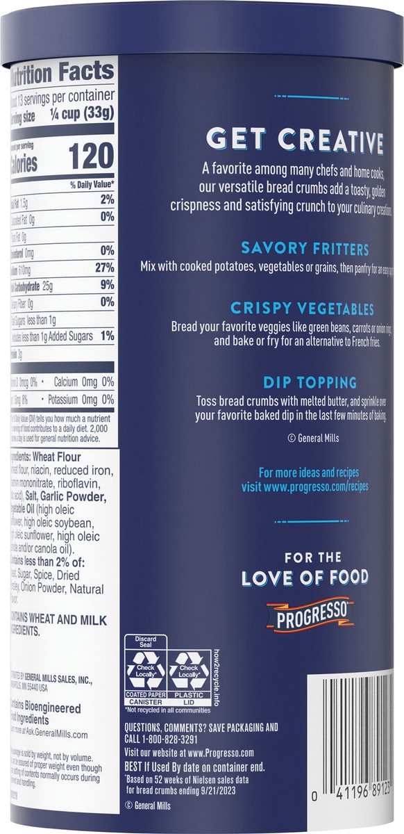 slide 7 of 13, Progresso, Garlic And Herb Bread Crumbs, 15 ounces, 15 oz
