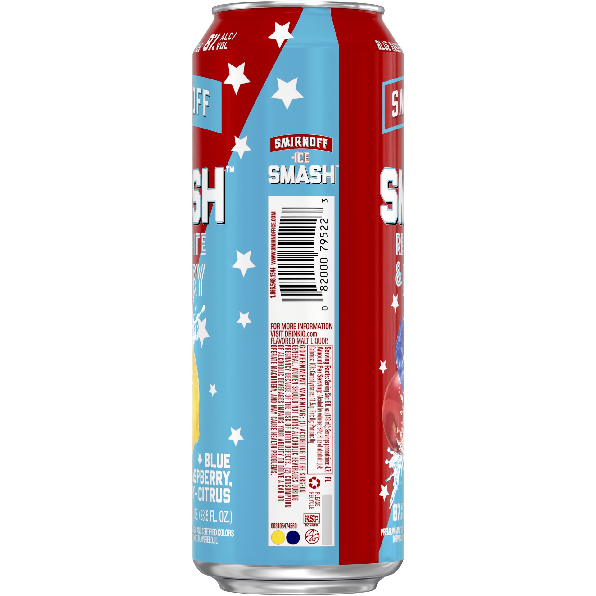 slide 3 of 4, Smirnoff Ice Smash Red/White & Berry Beer 23.5 fl oz Can, 23.5 fl oz