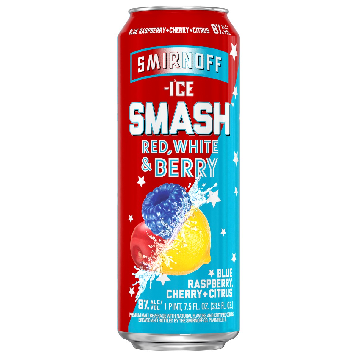 slide 1 of 4, Smirnoff Ice Smash Red/White & Berry Beer 23.5 fl oz Can, 23.5 fl oz