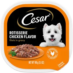 Cesar Filets in Gravy Rotisserie Chicken Flavor Canine Cuisine 3.5 oz