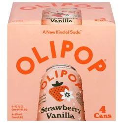 Olipop Strawberry Vanilla Prebiotic Soda - 4ct/12 fl oz Cans