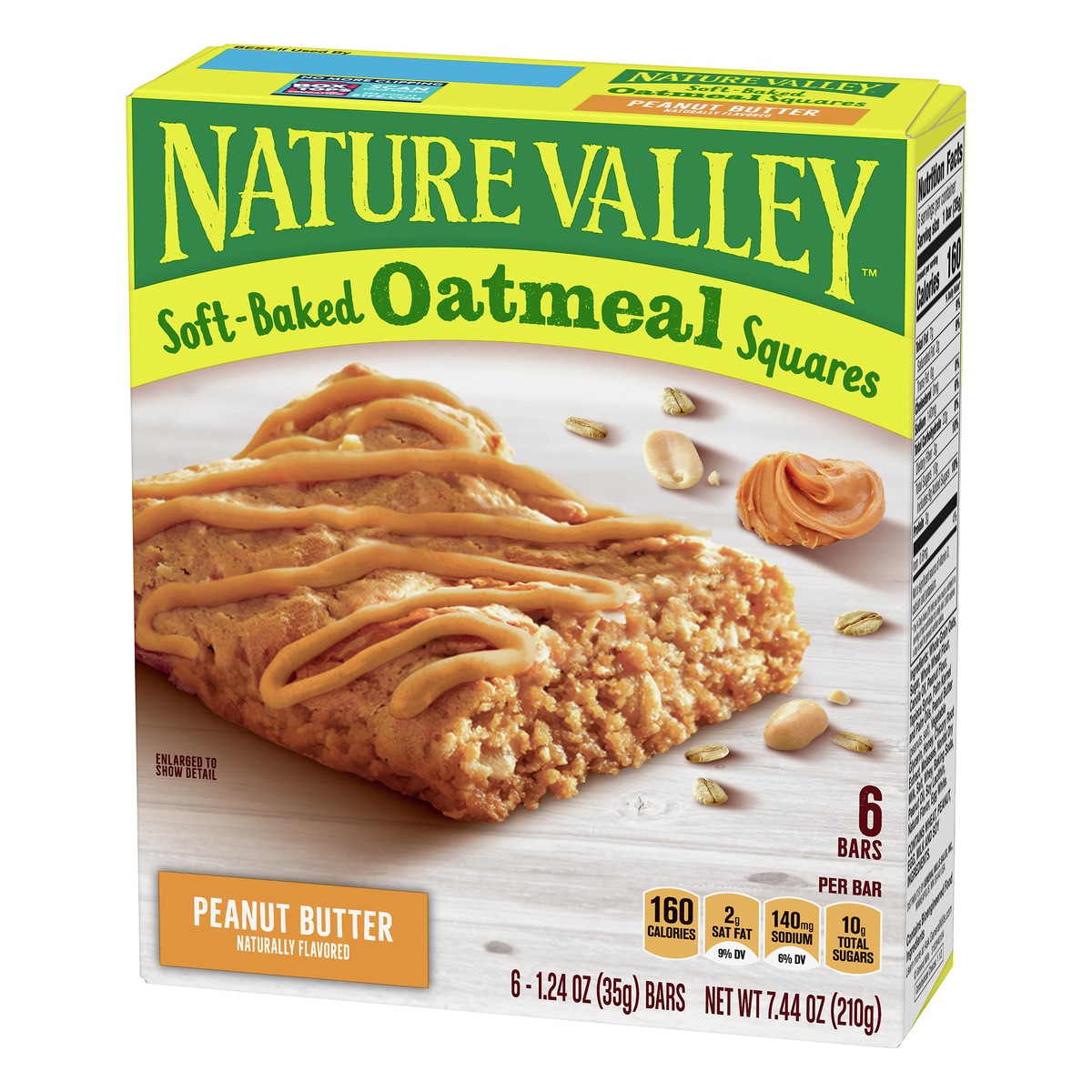 slide 2 of 12, Nature Valley Soft-Baked Peanut Butter Oatmeal Squares 6 ea, 6 ct 1.24 oz