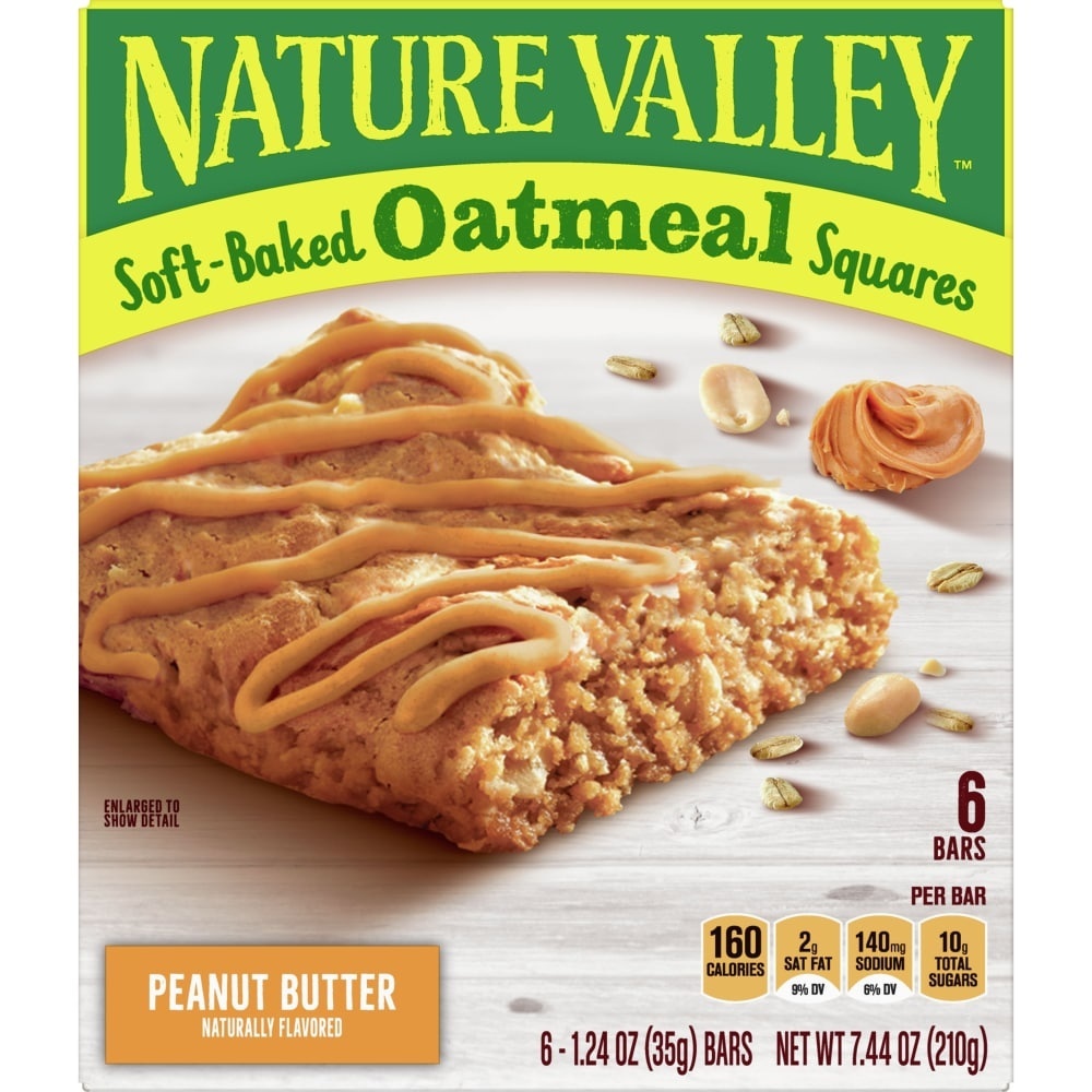 slide 1 of 8, Nature Valley Peanut Butter Soft-Baked Oatmeal Squares, 6 ct 1.24 oz