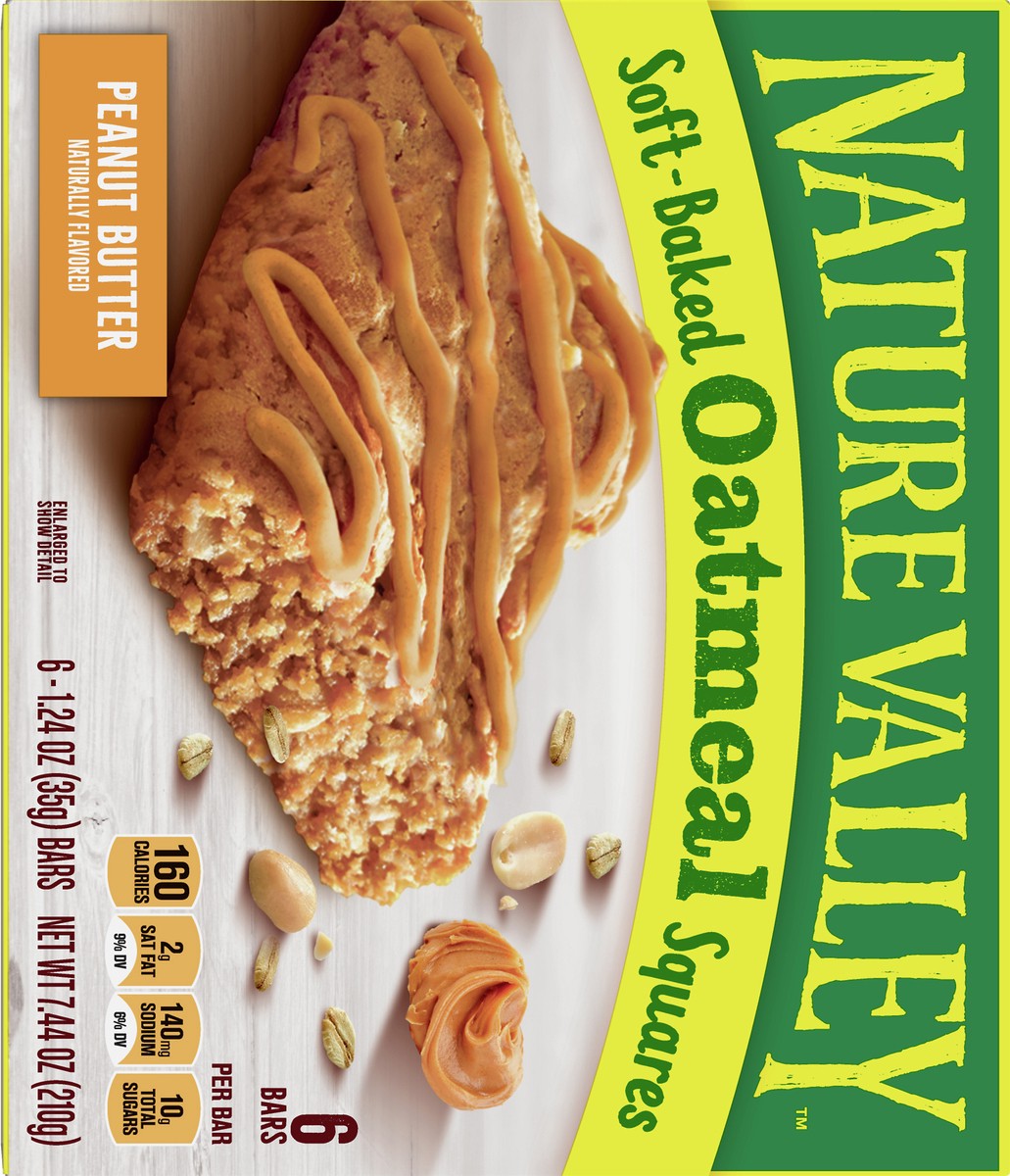 slide 8 of 12, Nature Valley Soft-Baked Peanut Butter Oatmeal Squares 6 ea, 6 ct 1.24 oz