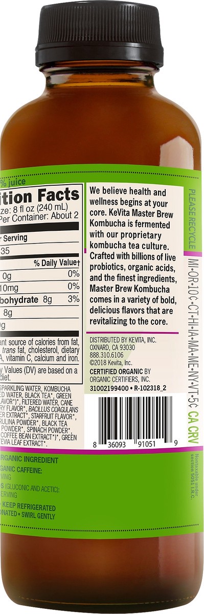 slide 2 of 5, KeVita Exotic Greens Exotic Greens Kombucha - 15.2 fl oz, 15.2 fl oz