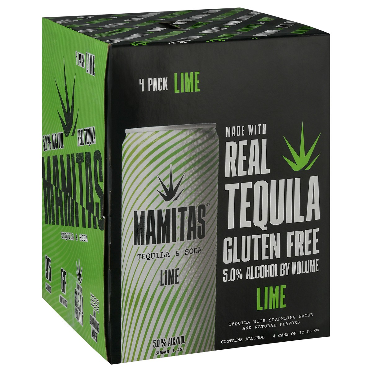 slide 5 of 11, Mamita's 4 Pack Lime Tequila & Soda 4 ea, 4 ct; 12 oz