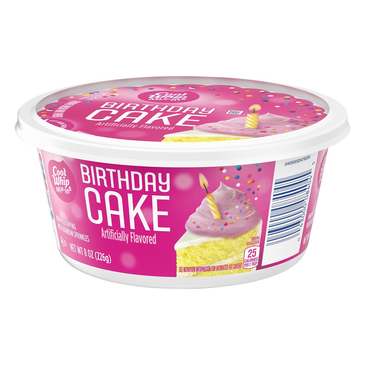 slide 8 of 10, Cool Whip Mix-Ins Birthday Cake Whipped Topping with Rainbow Sprinkles 8 oz, 8 oz