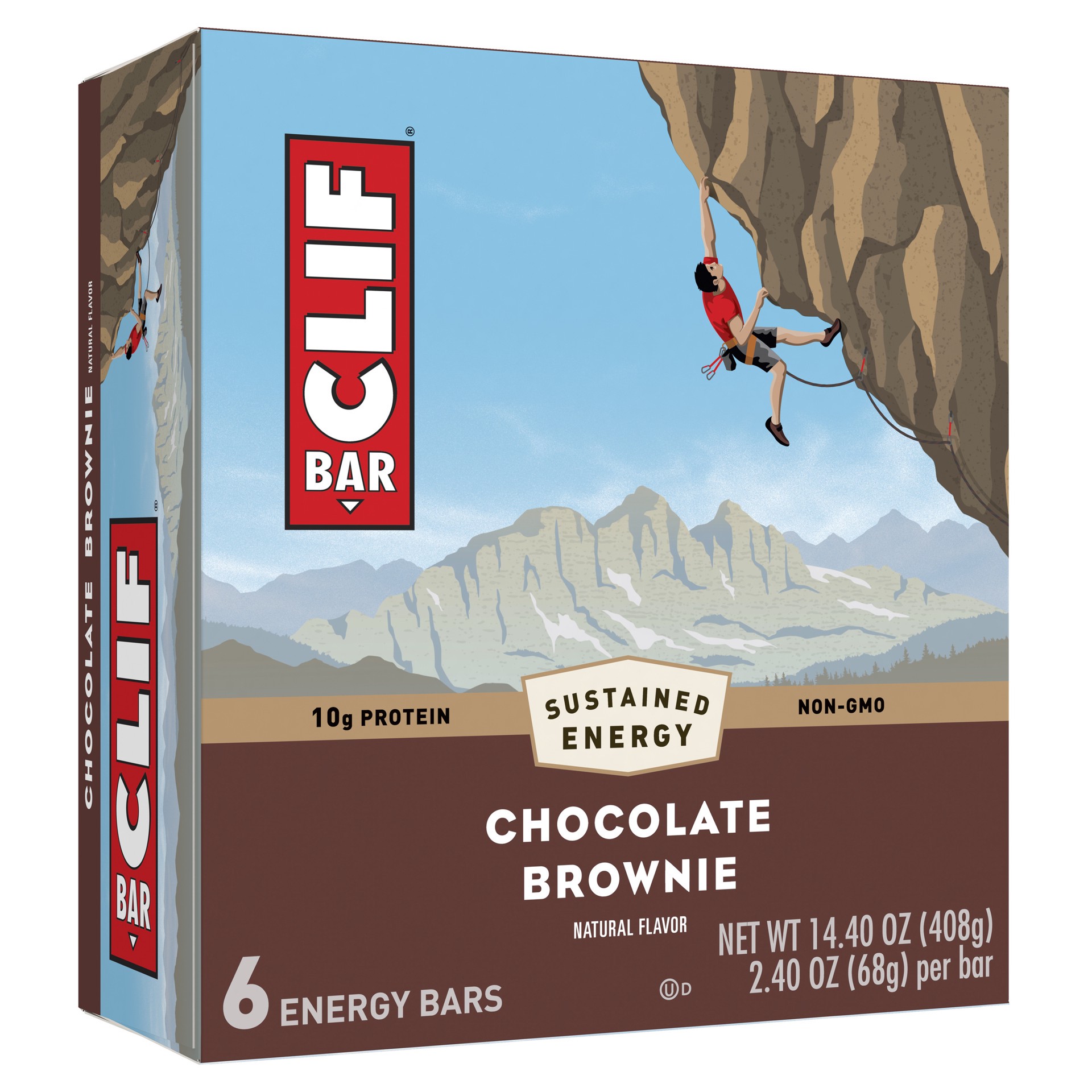 slide 1 of 9, CLIF BAR - Chocolate Brownie Flavor - Made with Organic Oats - 10g Protein - Non-GMO - Plant Based - Energy Bars - 2.4 oz. (6 Pack), 6 ct