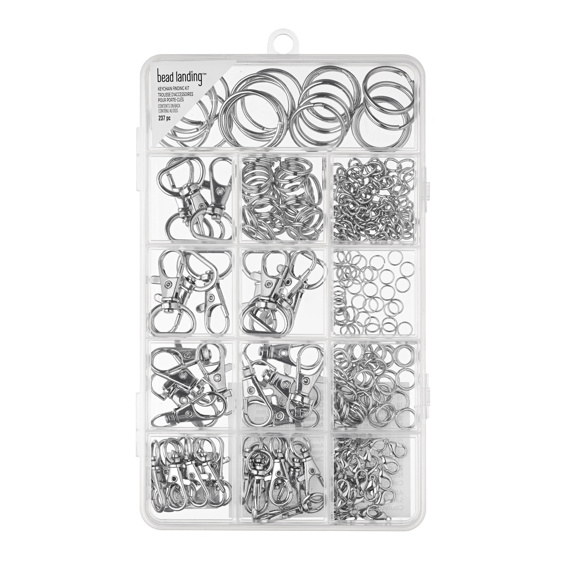 slide 3 of 3, Rhodium Keychain-Making Findings Kit By Bead Landing, 7 mm