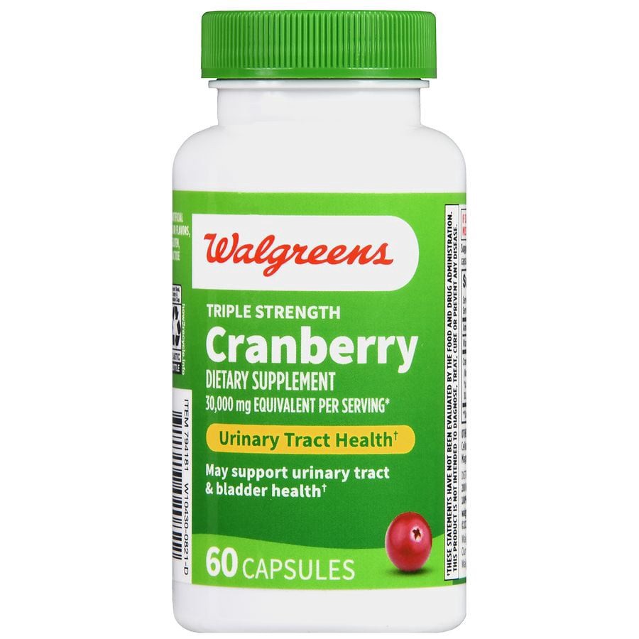 slide 4 of 5, Walgreens Cranberry Triple Strength Capsules, 60 ct