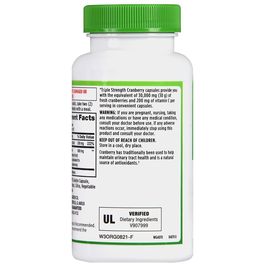 slide 2 of 5, Walgreens Cranberry Triple Strength Capsules, 60 ct