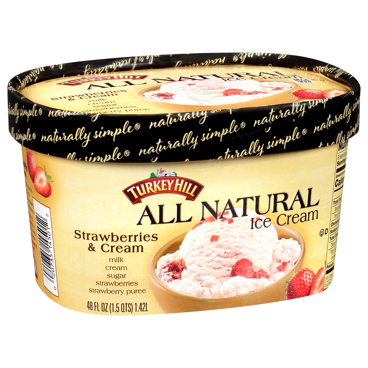 slide 7 of 10, Turkey Hill Strawberries & Cream, 48 oz