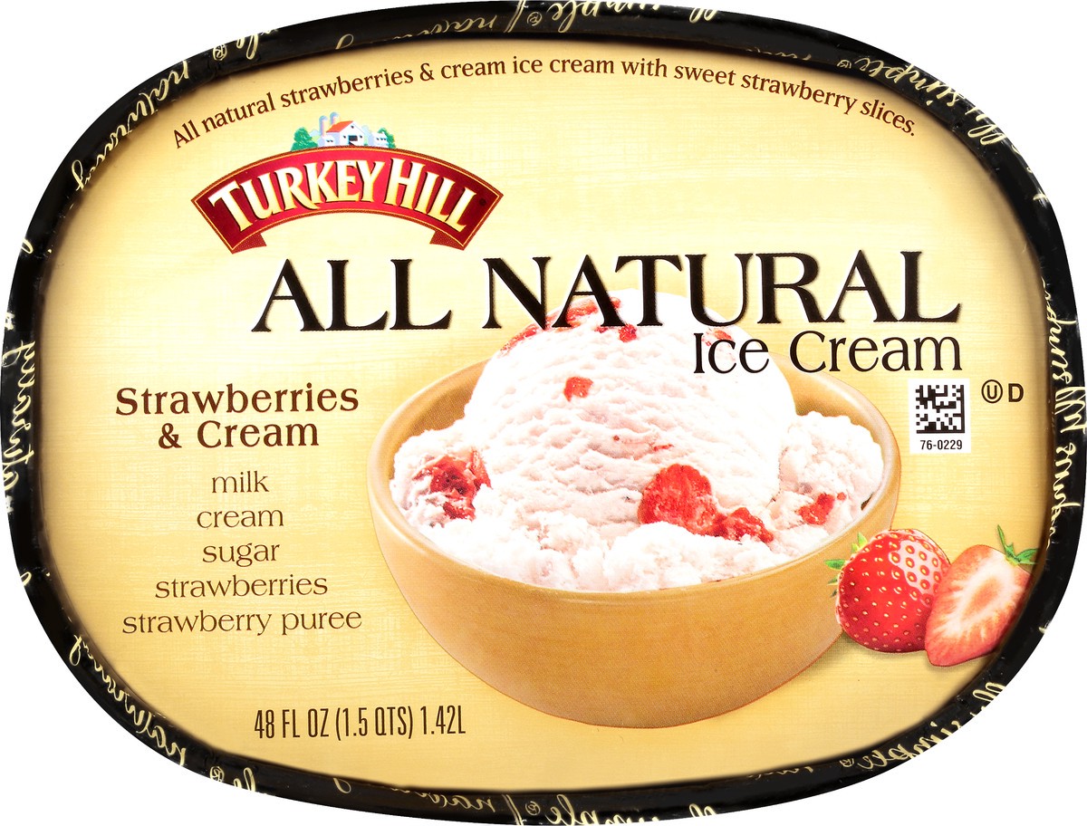 slide 2 of 10, Turkey Hill Strawberries & Cream, 48 oz