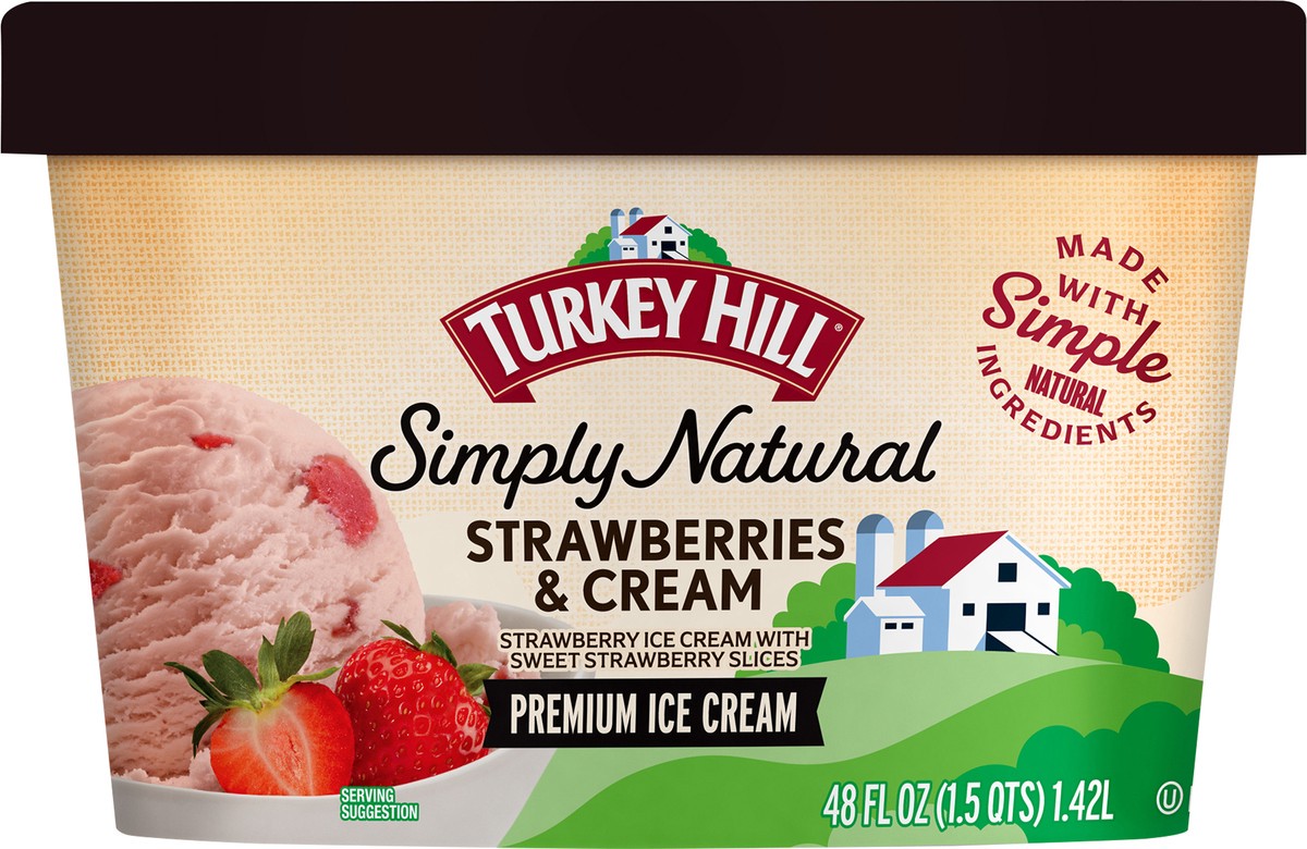 slide 1 of 10, Turkey Hill Strawberries & Cream, 48 oz