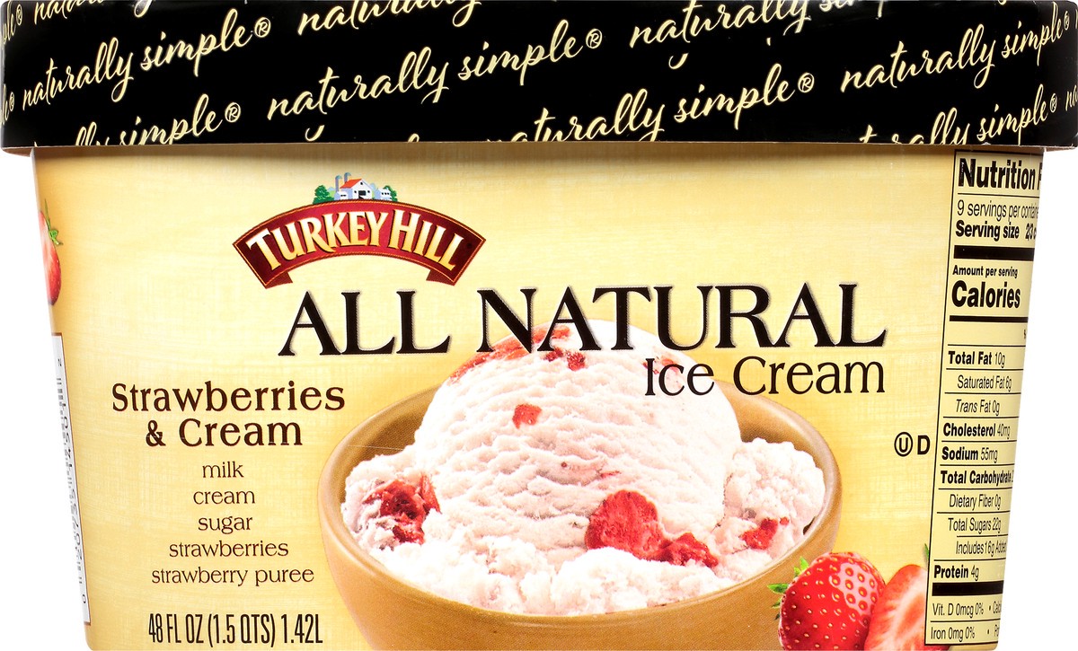 slide 10 of 10, Turkey Hill Strawberries & Cream, 48 oz