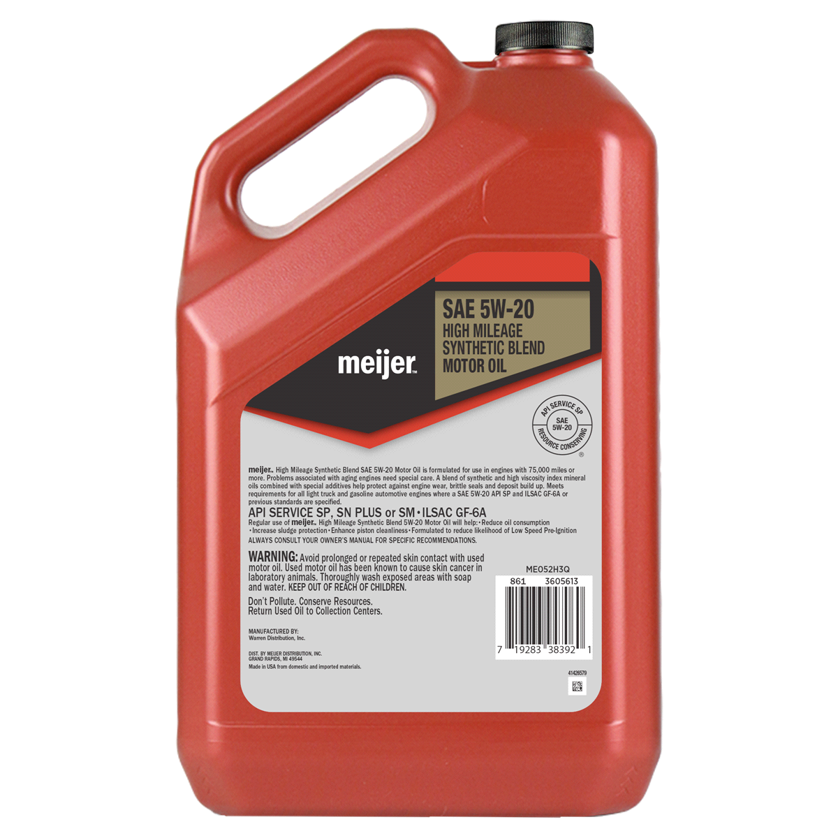 slide 5 of 5, Meijer High Mileage 5W-20 Motor Oil, Synthetic Blend, 5 qt