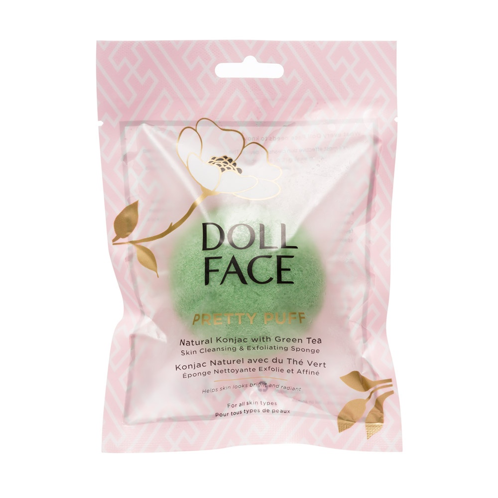 slide 1 of 1, Doll Face Pretty Puff Konjac Spongegreen Tea, 1 ct