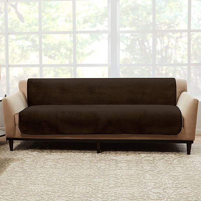 slide 1 of 1, SureFit Home Decor Luxe Maze Sofa Protector - Chocolate, 1 ct