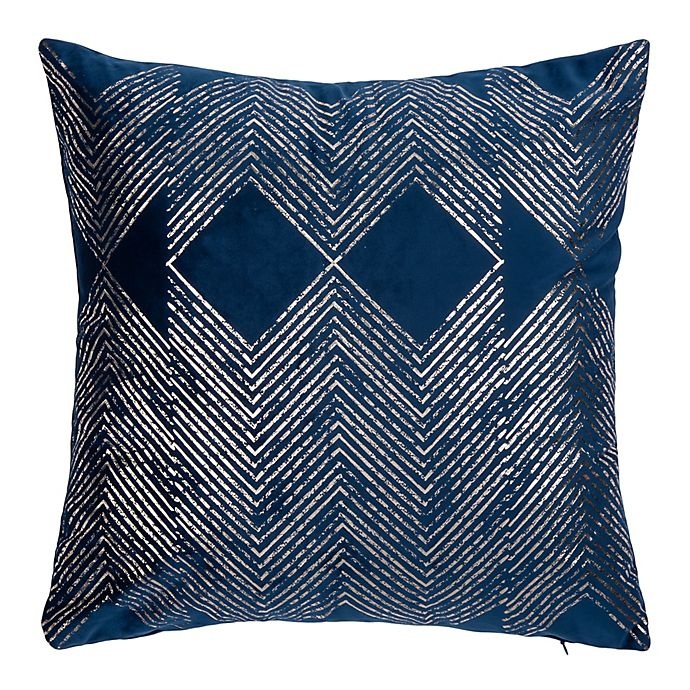 slide 1 of 4, Safavieh Sarla Square Throw Pillow - Navy/Grey'', 18 in x 18 in