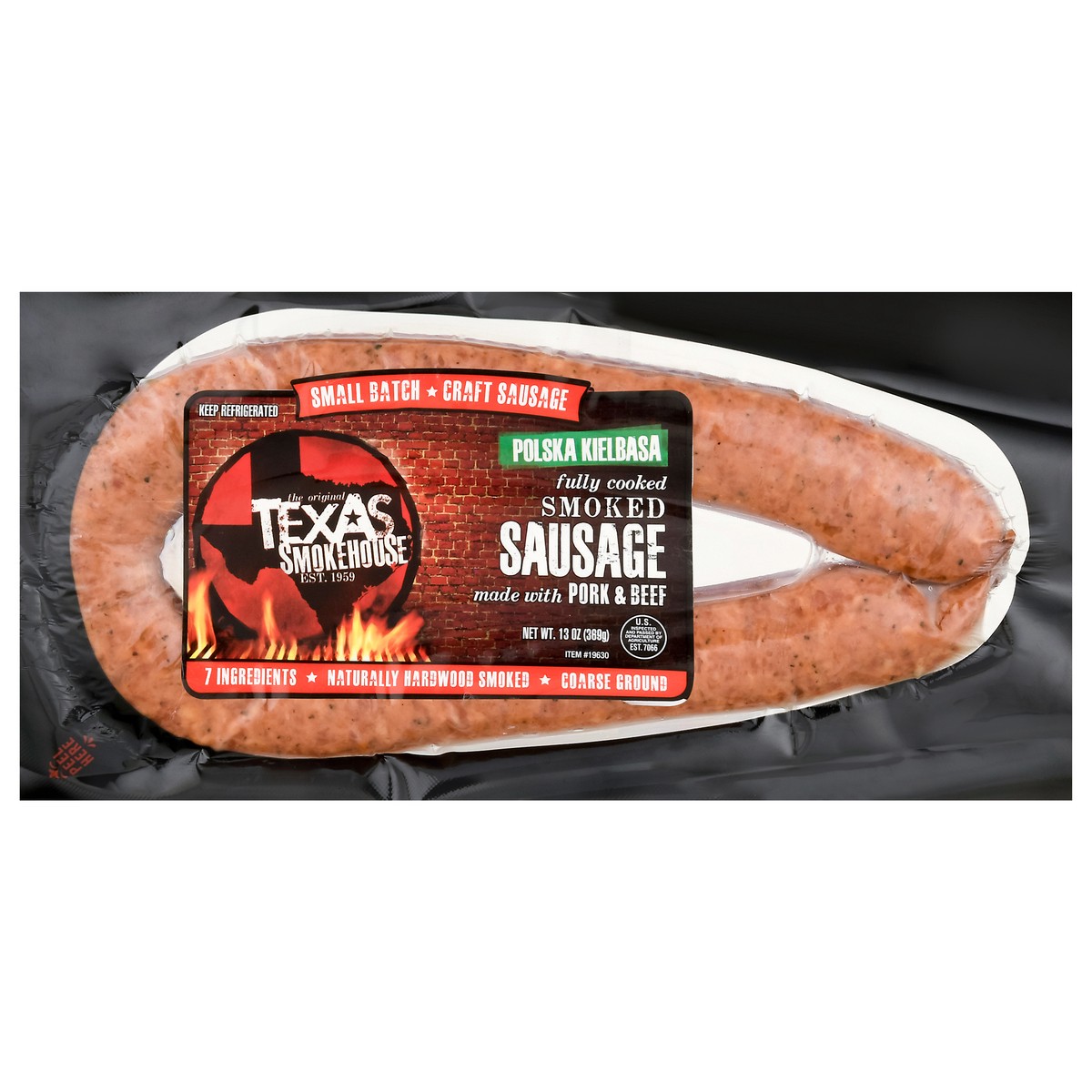 slide 1 of 9, Texas Smokehouse Polska Keilbasa Fully Cooked Smoked Sausage, 12 oz