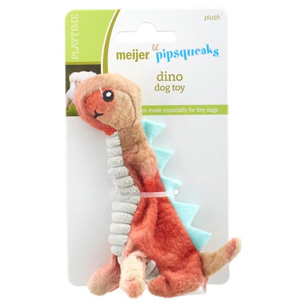 slide 1 of 1, Meijer Lil Pipsqueak Mini Tall Dino Dog Toy, 1 ct