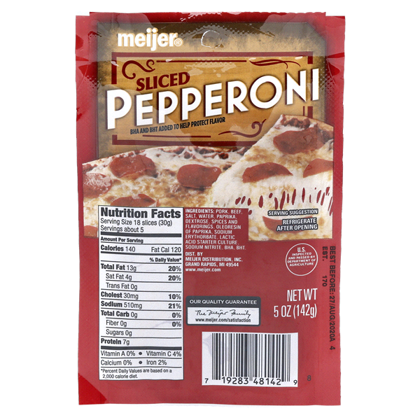 slide 1 of 1, Meijer Sliced Pepperoni, 5 oz