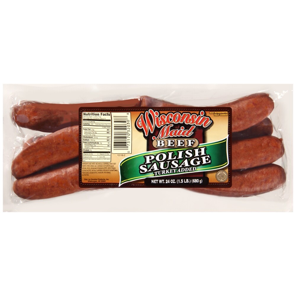 slide 1 of 1, Wisconsin Maid Beef Polish Sausage, 24 oz