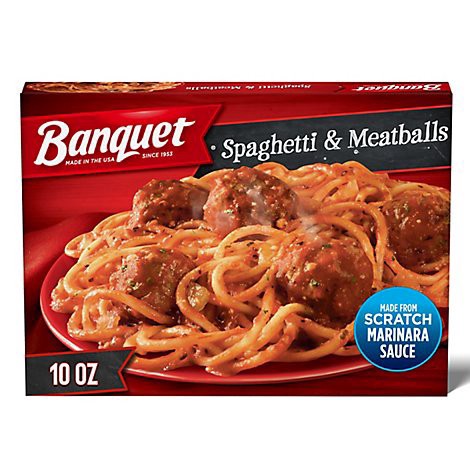 slide 1 of 1, Banquet Spaghetti And Meatballs Frozen Meal - 10 Oz, 10 oz