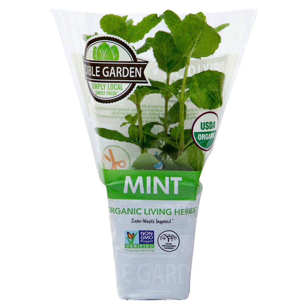 slide 1 of 5, Edible Garden 4" Fresh Organic Potted Mint, 1 ct