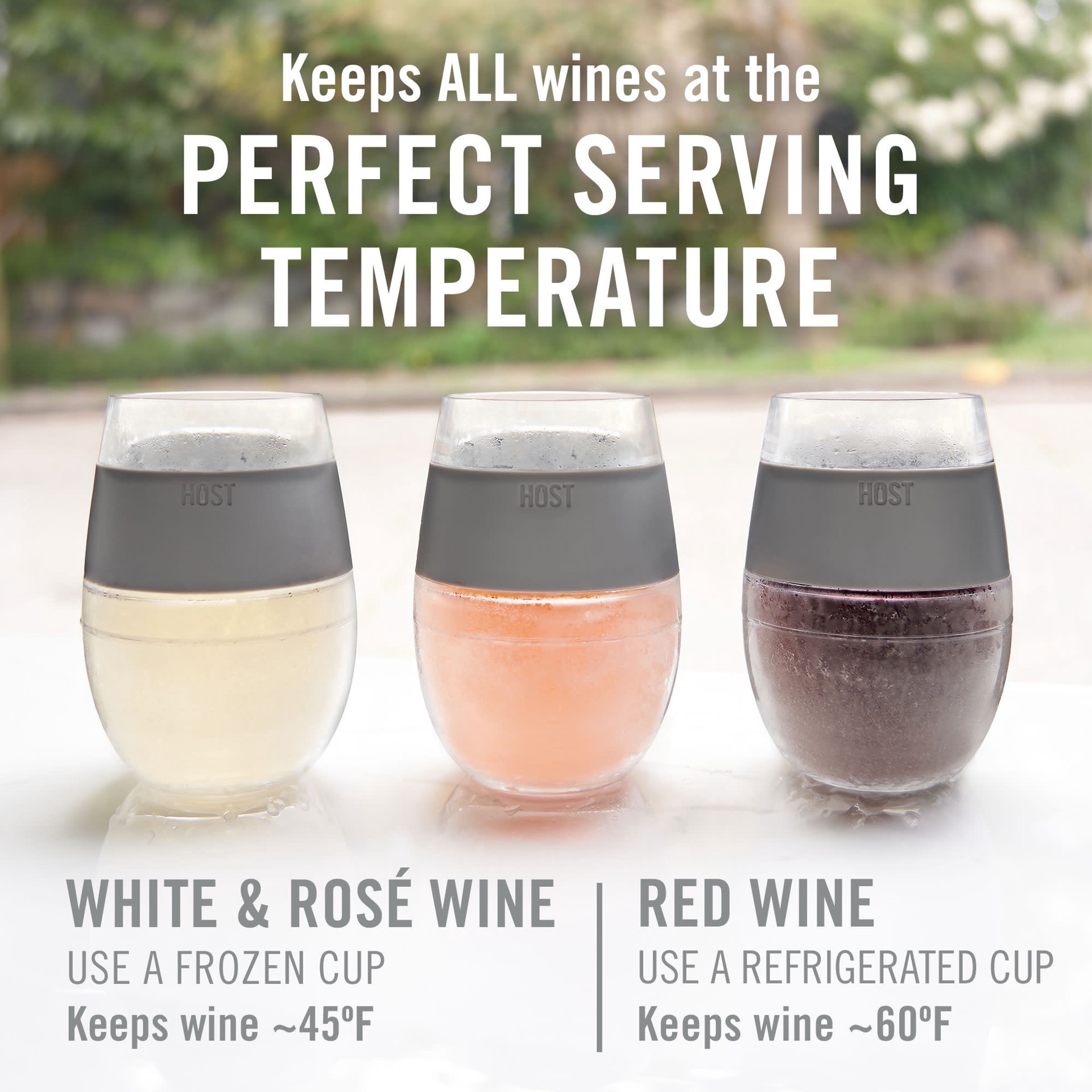 slide 4 of 5, HOST Wine Freeze Cooling Cup, Plastic Double Wall Insulated Freezable Drink Chilling Tumbler with Freezing Gel | Wine Glasses for Red and White Wine, Set of 1, 8.5 oz, Smoke, 1 ct