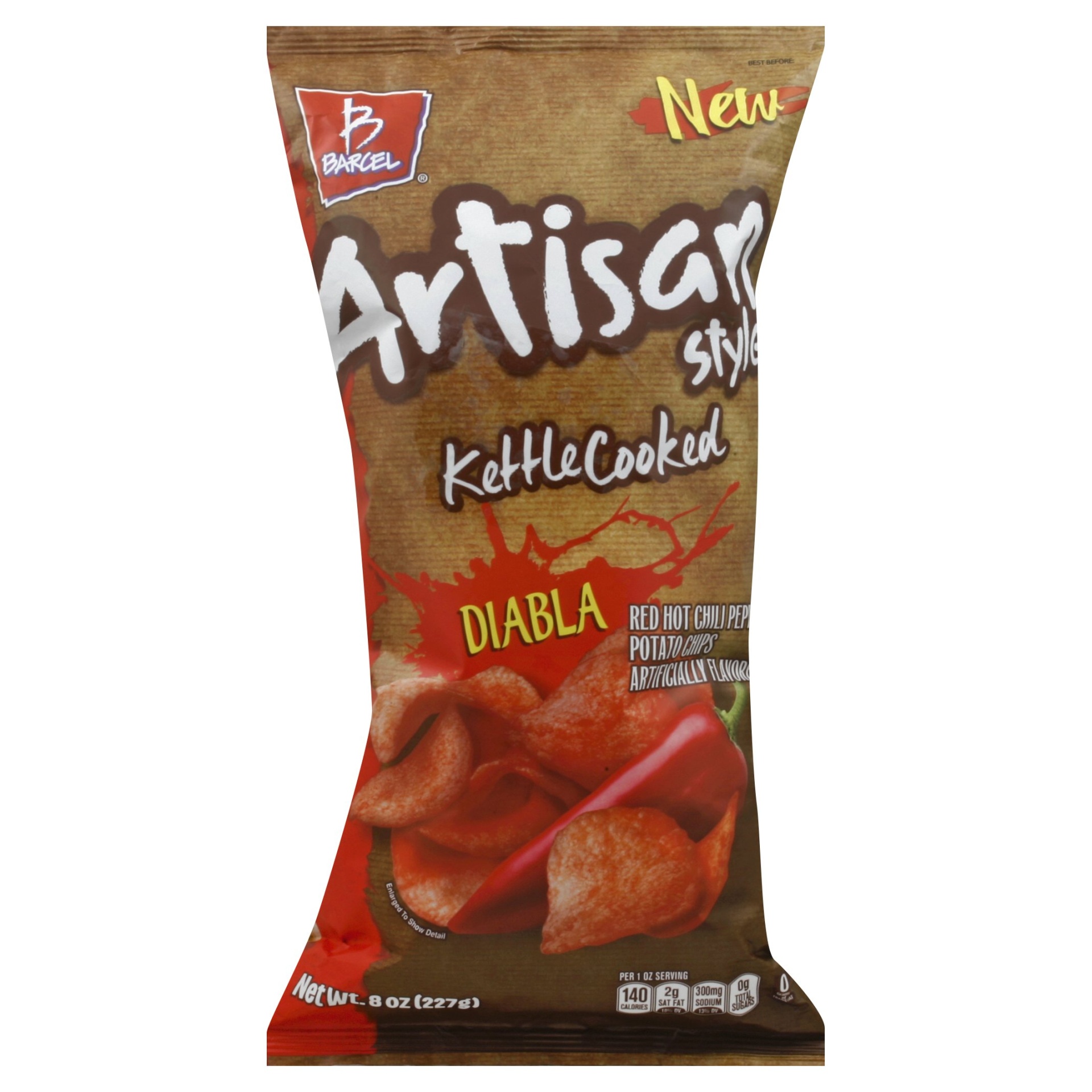 slide 1 of 1, Barcel Artisan Style Diabla Kettle Cooked Chips, 8 oz