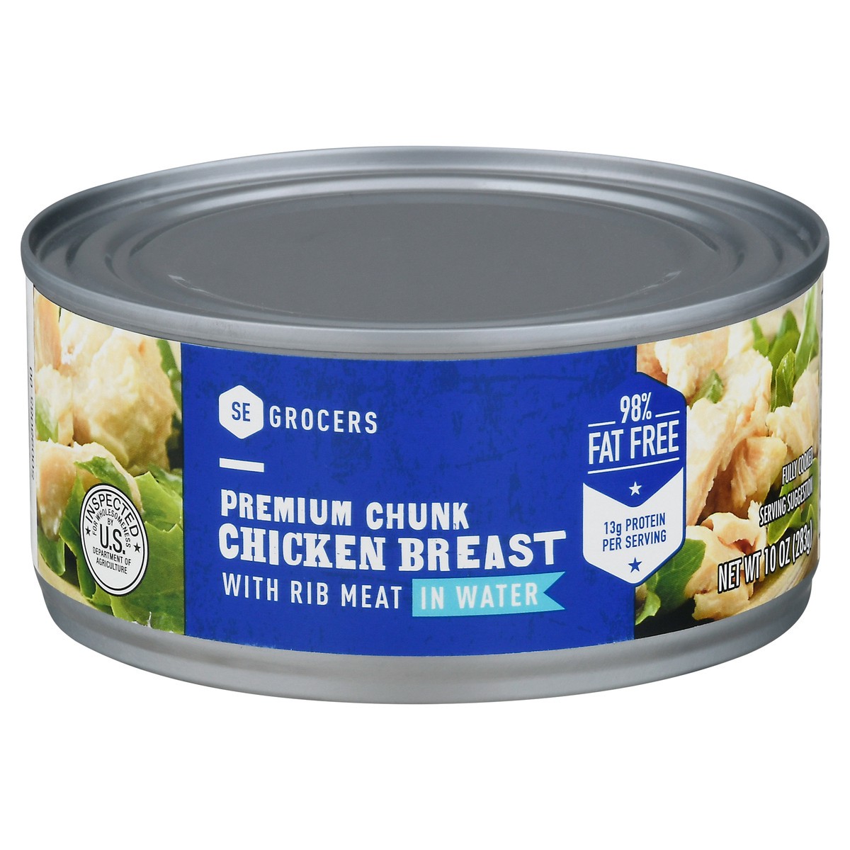 slide 11 of 11, SE Grocers Premium Chunk Chicken Breast In Water, 10 oz