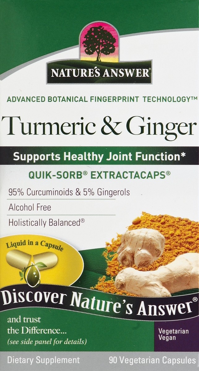 slide 4 of 4, Nature's Answer Turmeric & Ginger Quiksorb Extractacaps, 90 ct