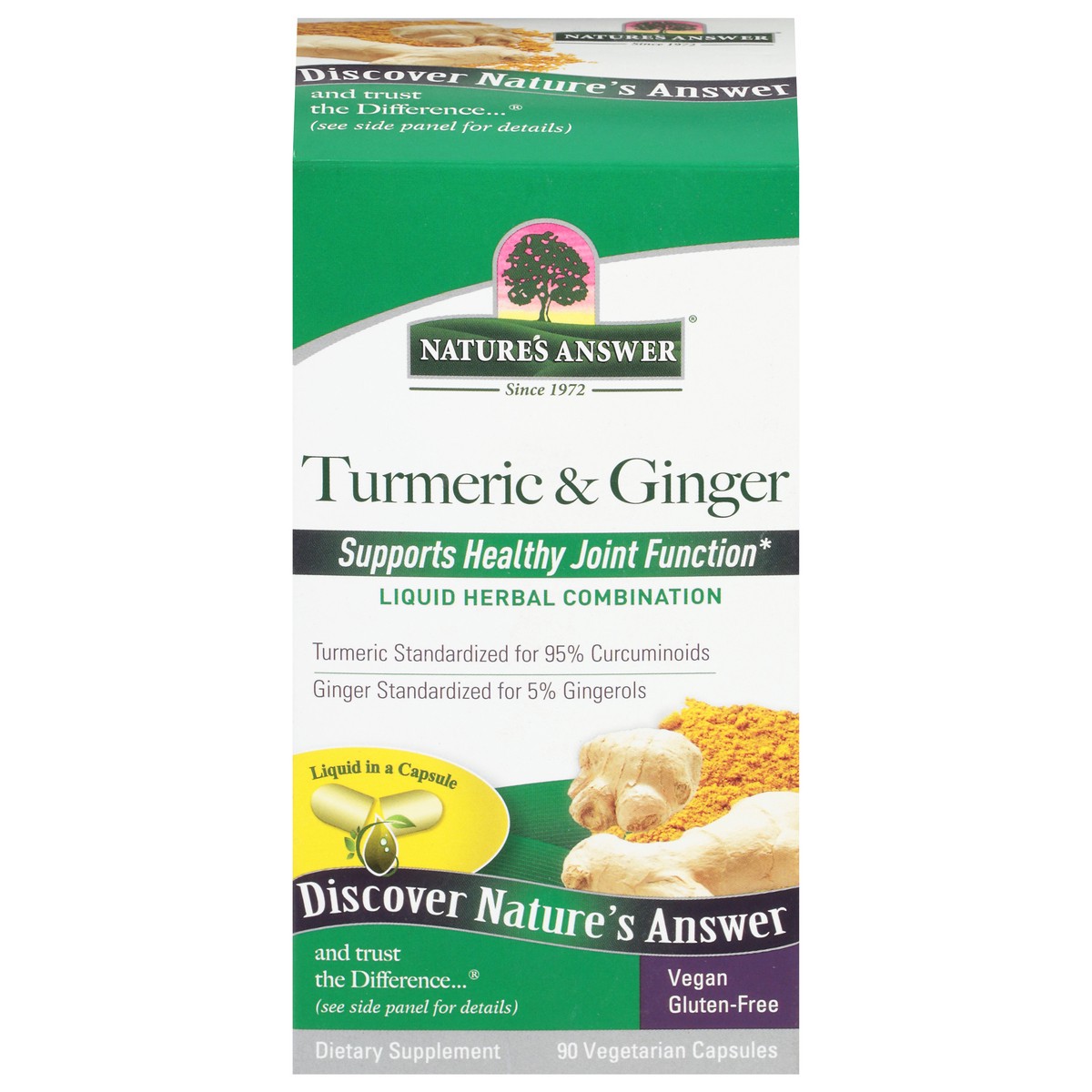 slide 1 of 4, Nature's Answer Turmeric & Ginger Quiksorb Extractacaps, 90 ct