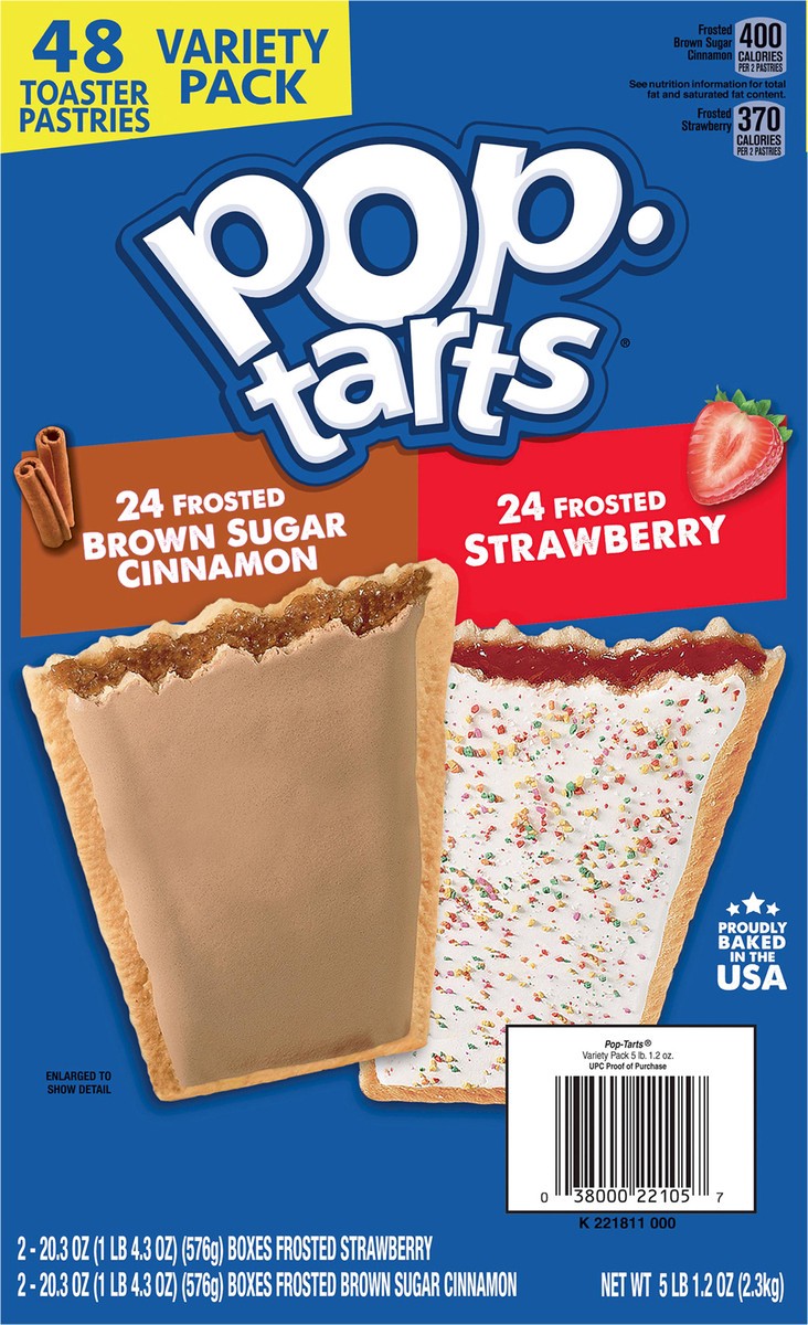 slide 11 of 14, Pop-Tarts Toaster Pastries, Breakfast Foods, Kids Snacks, Variety Pack, 81.2oz Box, 48 Pop-Tarts, 81.20 oz