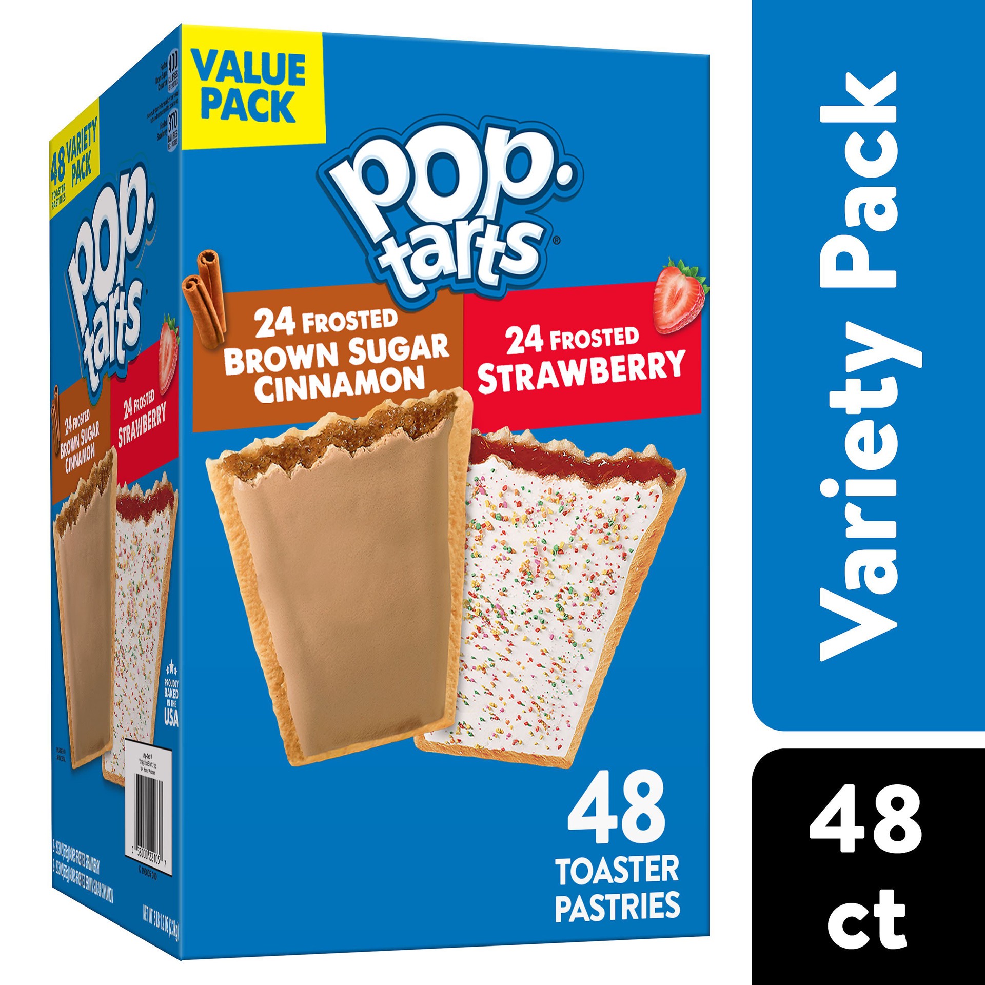 slide 1 of 14, Pop-Tarts Toaster Pastries, Breakfast Foods, Kids Snacks, Variety Pack, 81.2oz Box, 48 Pop-Tarts, 81.20 oz