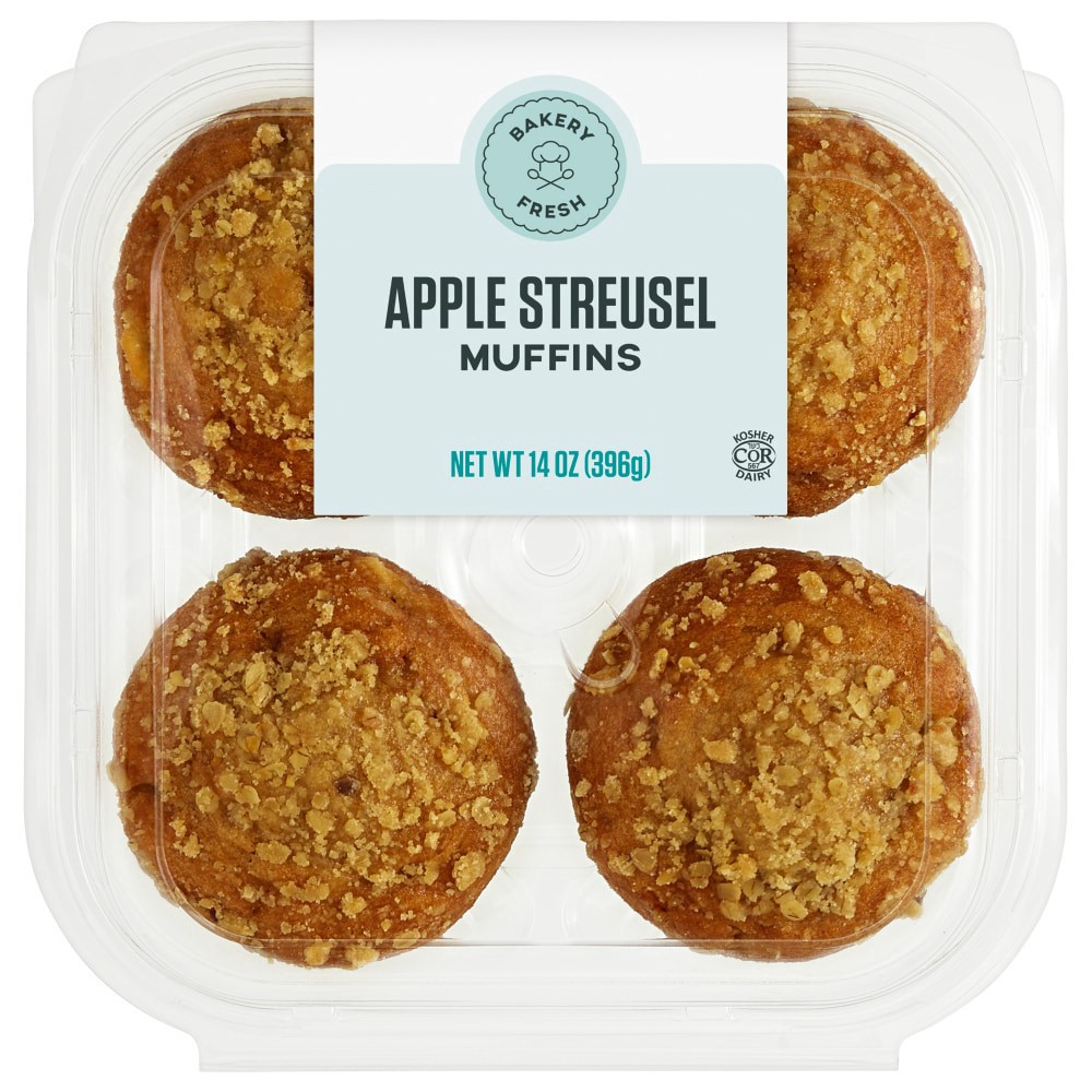 slide 3 of 3, Bakery Fresh Apple Streusel Muffins, 4 ct; 14 oz