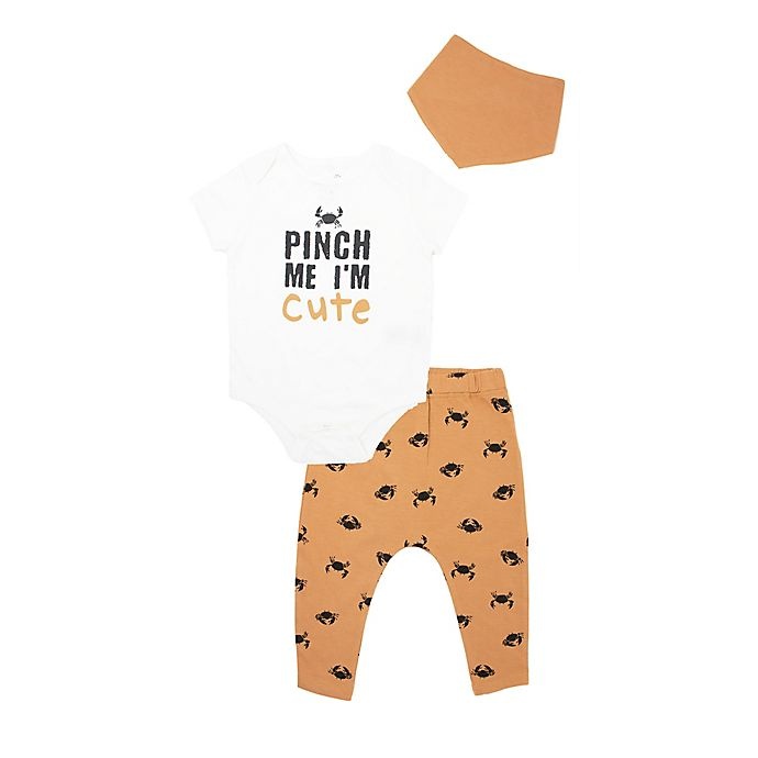 slide 1 of 1, Mini Heroes Newborn Pinch Me I'm Cute Bodysuit, Pant, and Bandana Set, 3 ct