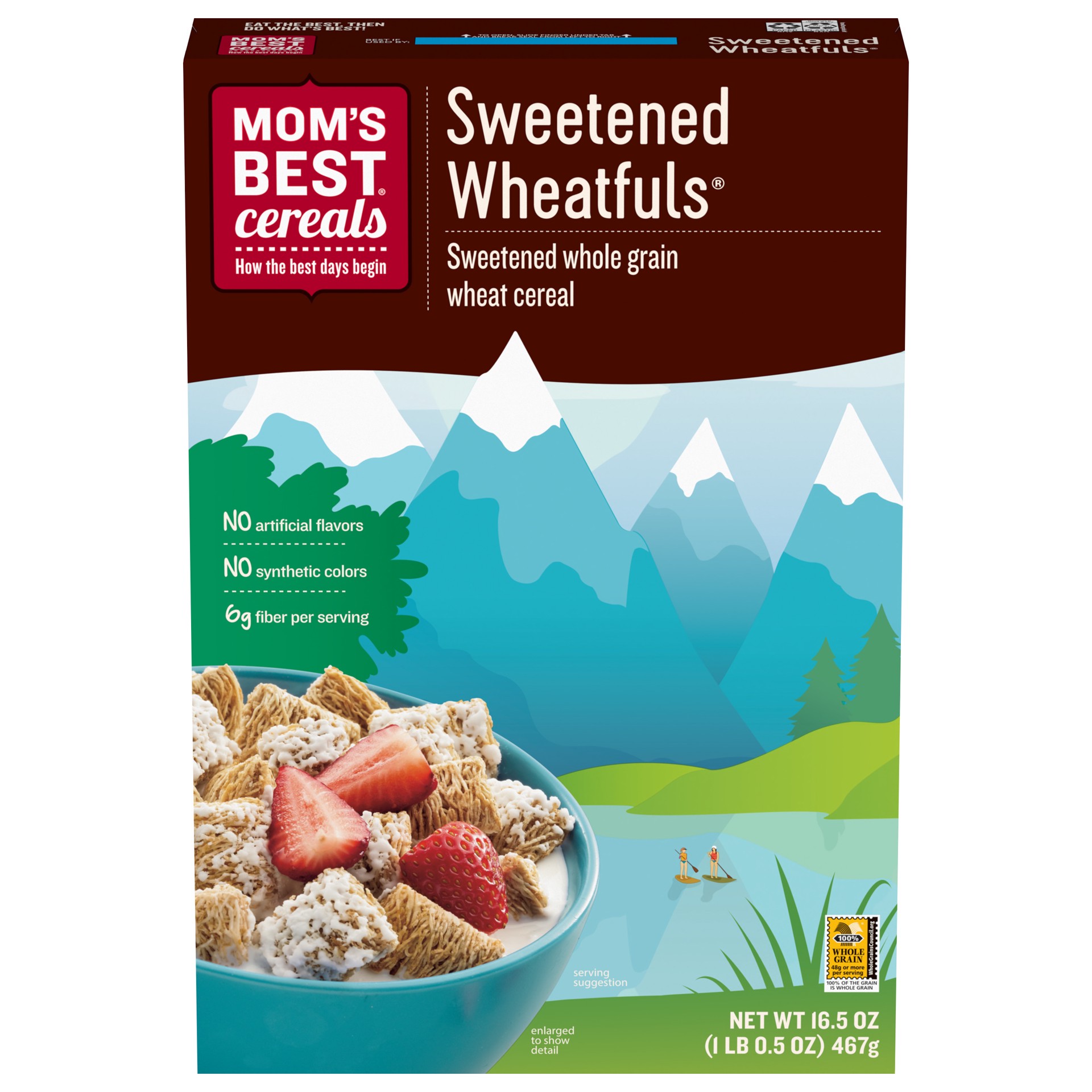 slide 4 of 5, MOM's Best Cereals Mom's Best Sweetened Wheatfuls Shredded Wheat Cereal, 16.5 OZ Box, 16.5 oz